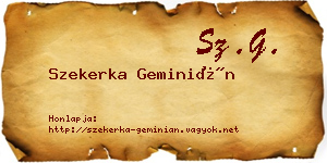 Szekerka Geminián névjegykártya